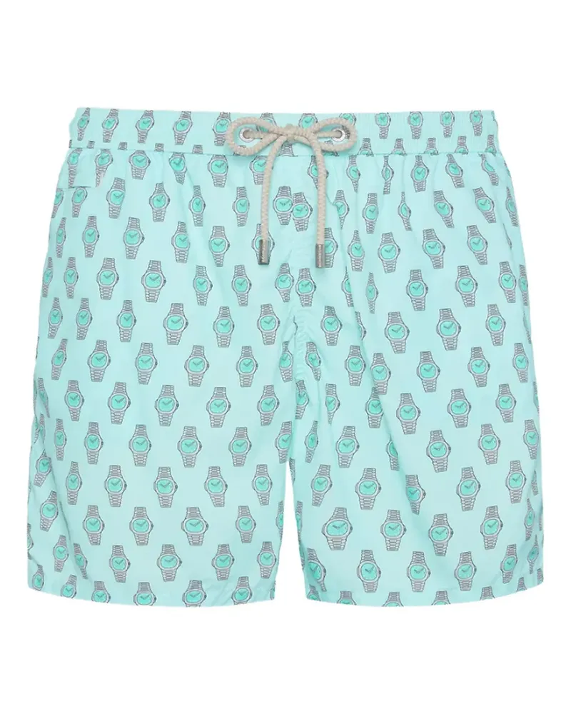 MC2 Saint Barth Lighting watch-print swim shorts - Blau Blau