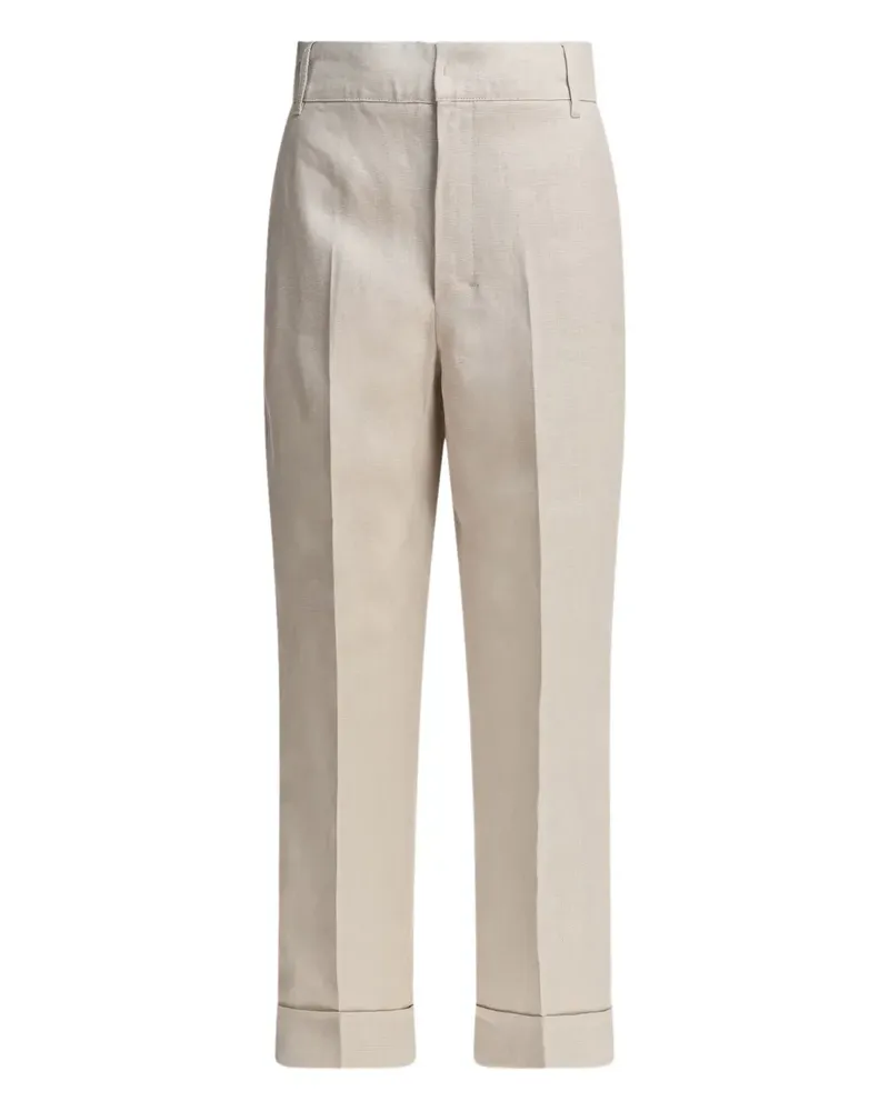 Max Mara Leinenhose mit Bügelfalten - Nude Nude