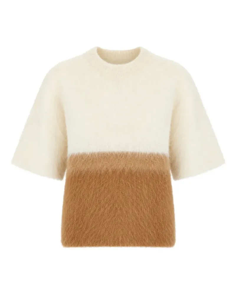 Antonelli Firenze Kurzärmeliger Pullover in Colour-Block-Optik - Nude Nude