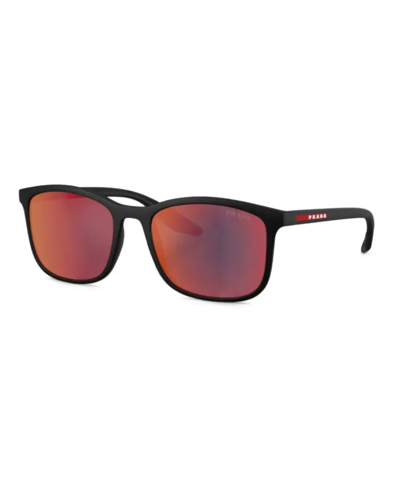 Prada Sonnenbrille mit eckigem Gestell - Schwarz Schwarz