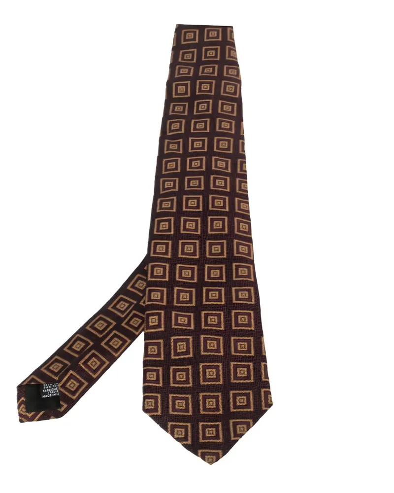 HUGO BOSS Pre-owned Krawatte mit geometrischem Muster - Rot Rot