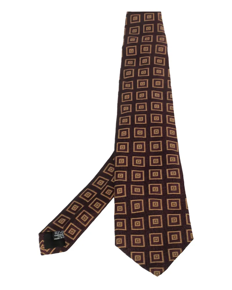 HUGO BOSS Pre-owned Krawatte mit geometrischem Muster - Rot Rot