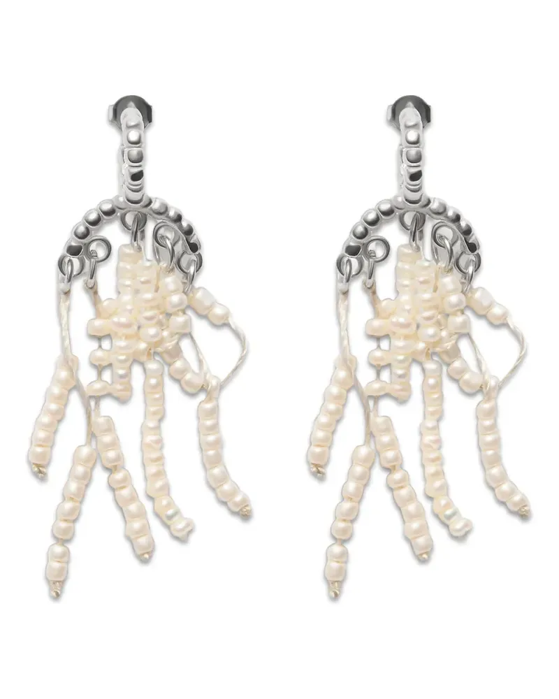 Christophe Lemaire Kurze Ohrringe mit Glasperlen - Silber Silber