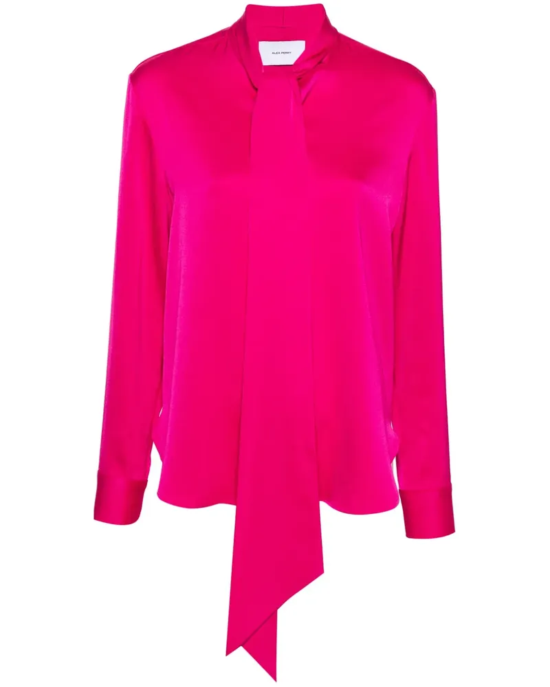 Alex Perry Bluse mit Schleifenkragen - Rosa Rosa