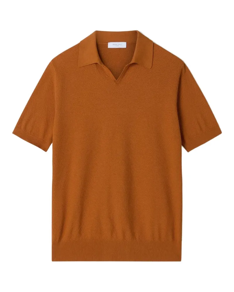 Boglioli Fein gestricktes Poloshirt - Orange Orange