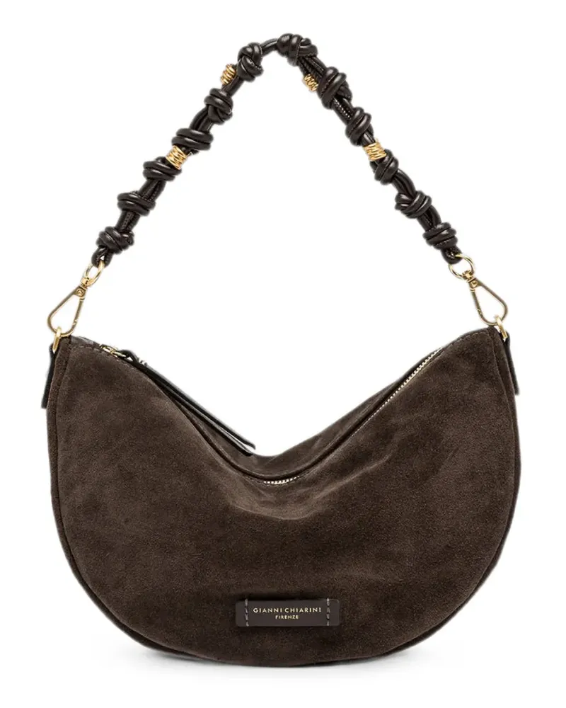 Gianni Chiarini knotted-handle suede shoulder bag - Braun Braun