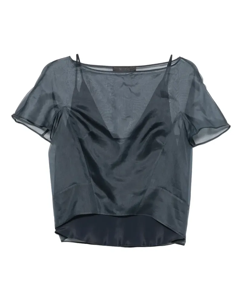 Max Mara Emela sheer silk top - Blau Blau