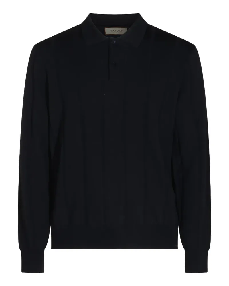 Canali Gerippter Pullover - Schwarz Schwarz