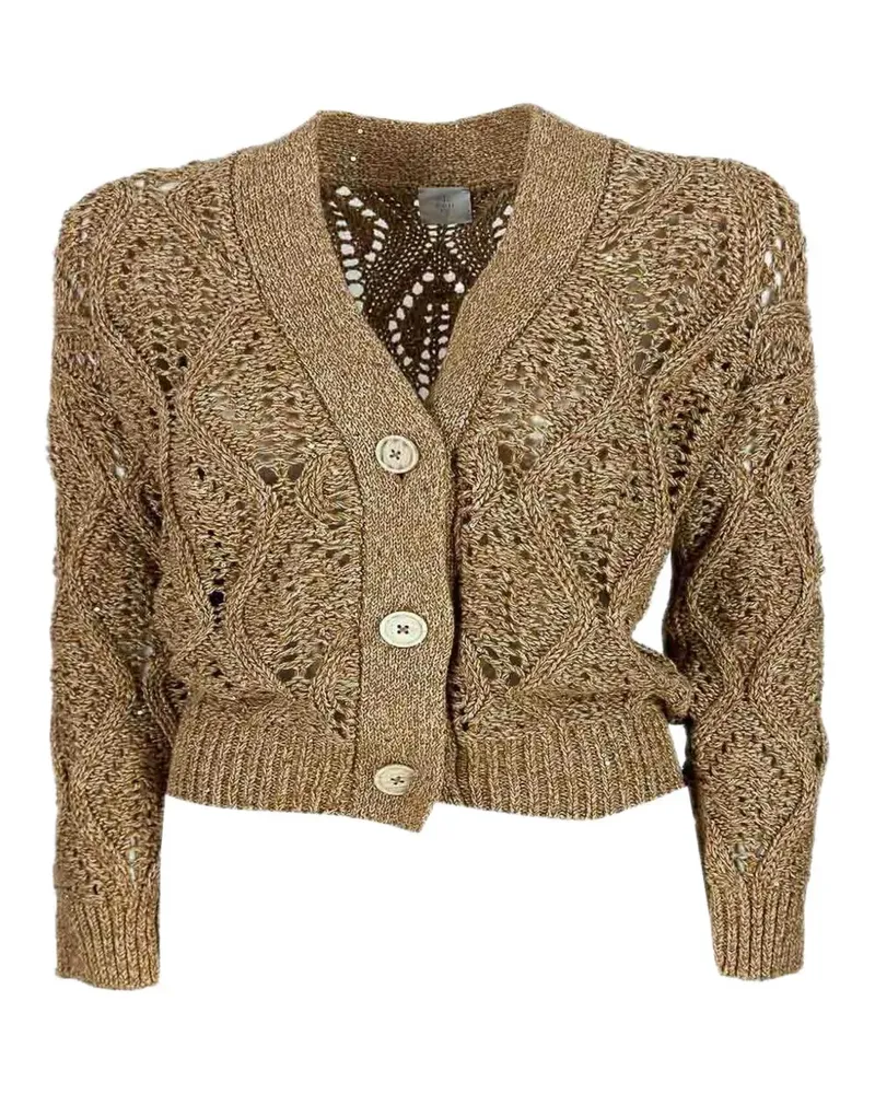 Eleventy sequin-embellished open-knit cardigan - Braun Braun