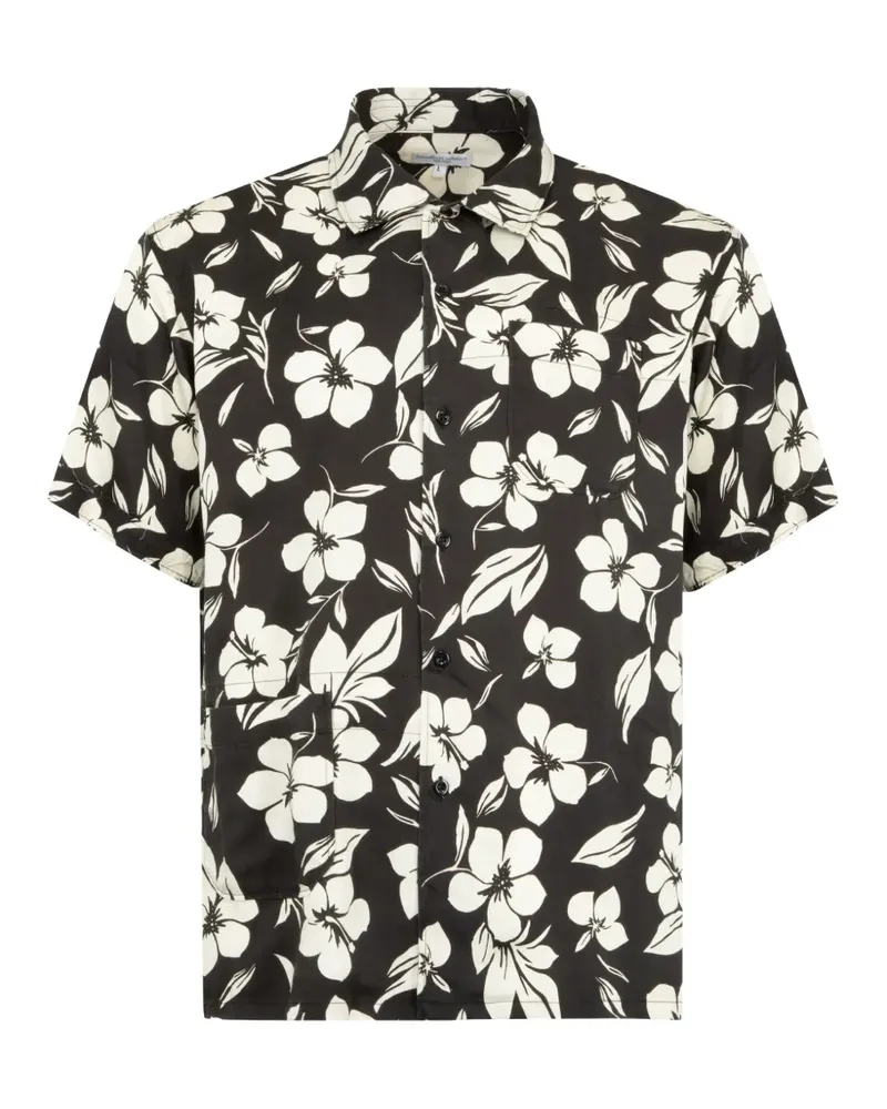 Engineered Garments floral-print Camp shirt - Schwarz Schwarz