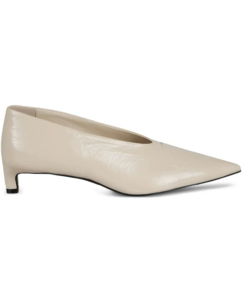 Jil Sander crinkled pointed-toe pumps - Nude Nude