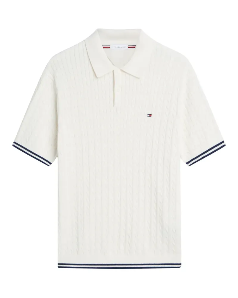 Tommy Hilfiger cable-knit polo sweater - Weiß Weiß