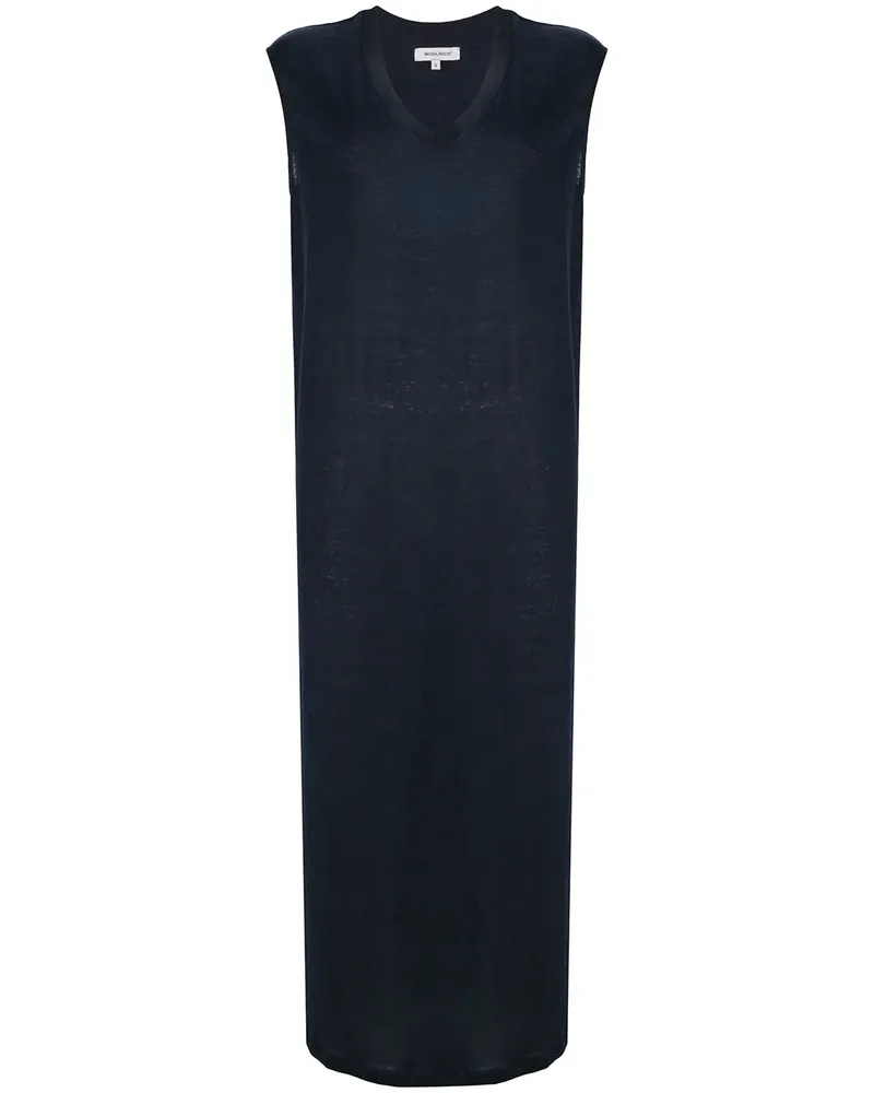 Woolrich Kleid mit V-Ausschnitt - Blau Blau