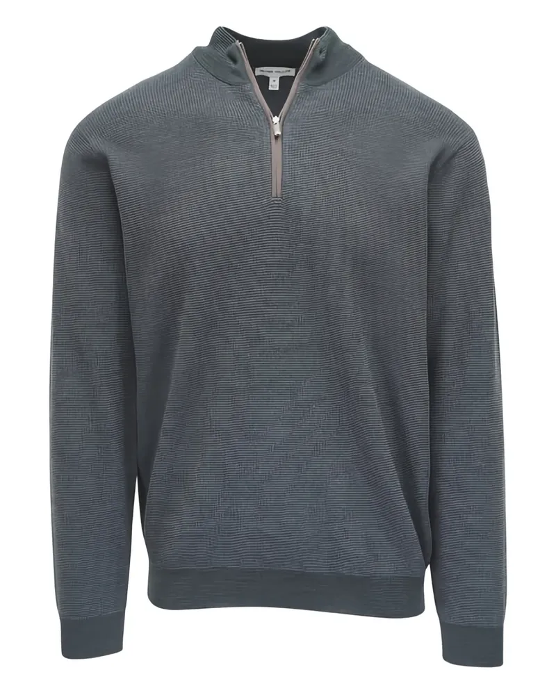 Peter Millar Strukturierter Pullover mit kurzem Reißverschluss - Grau Grau