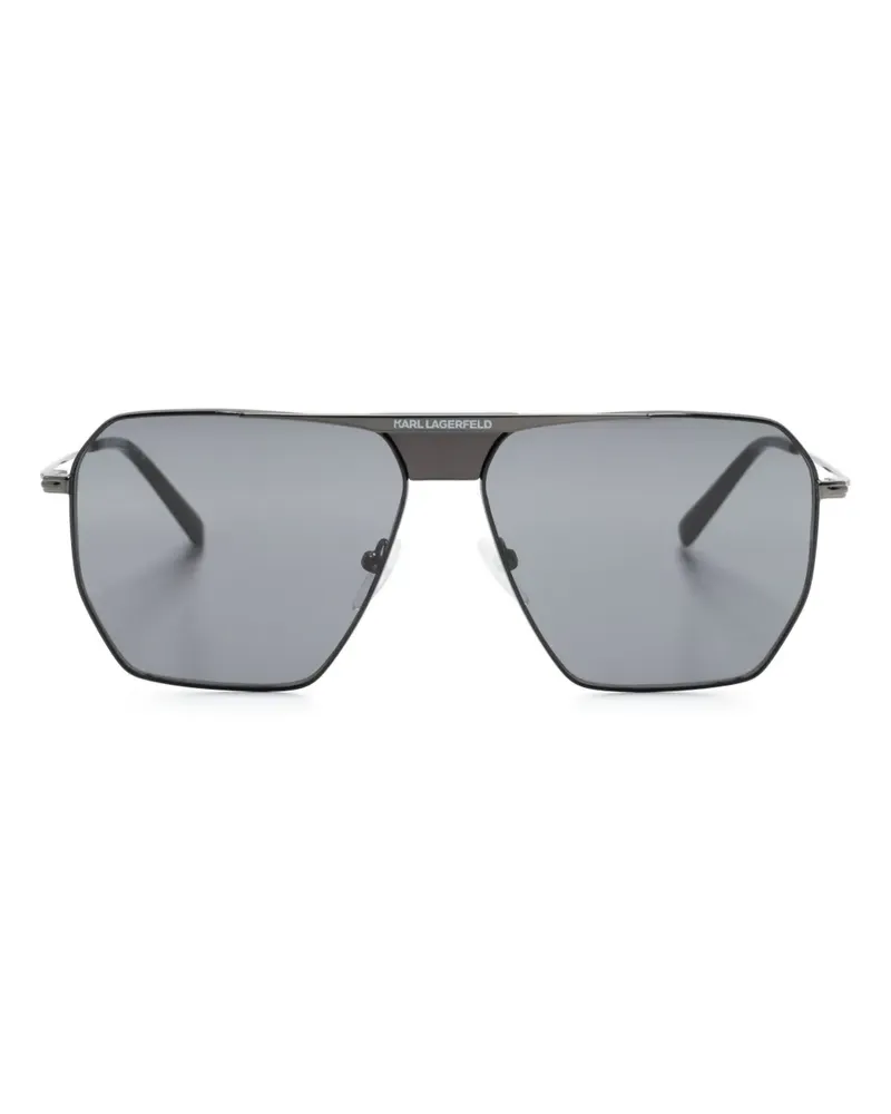 Karl Lagerfeld Pilotenbrille mit Logo-Print - Schwarz Schwarz