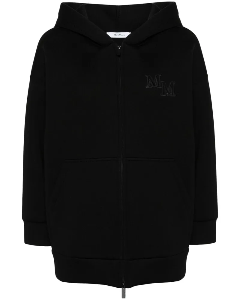 Max Mara Obbia Kapuzenjacke in Neoprenoptik - Schwarz Schwarz