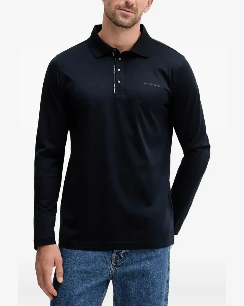 Karl Lagerfeld Poloshirt mit Logo-Detail - Blau Blau