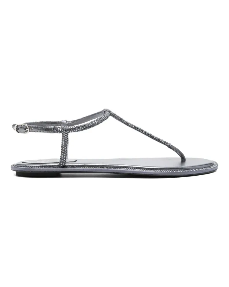 René Caovilla Diana embellished t-strap sandals - Silber Silber
