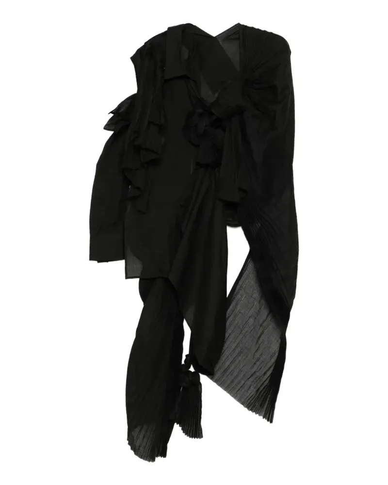 Yohji Yamamoto Asymmetrisches Oberteil - Schwarz Schwarz