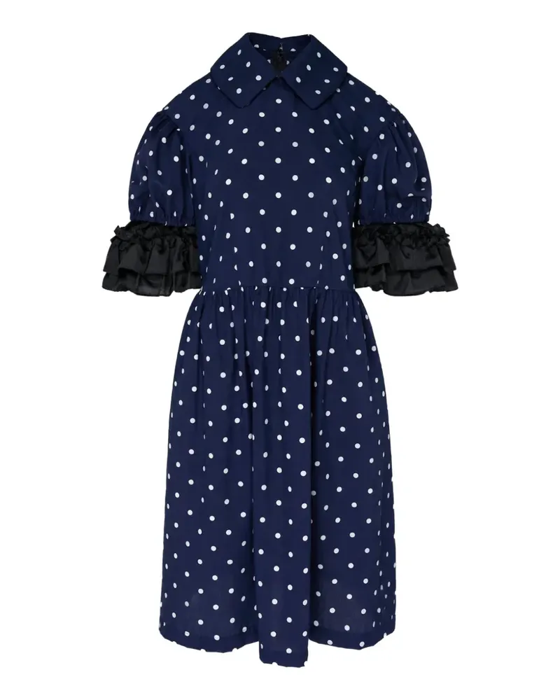 Comme des Garçons polka-dot ruffled midi dress - Blau Blau