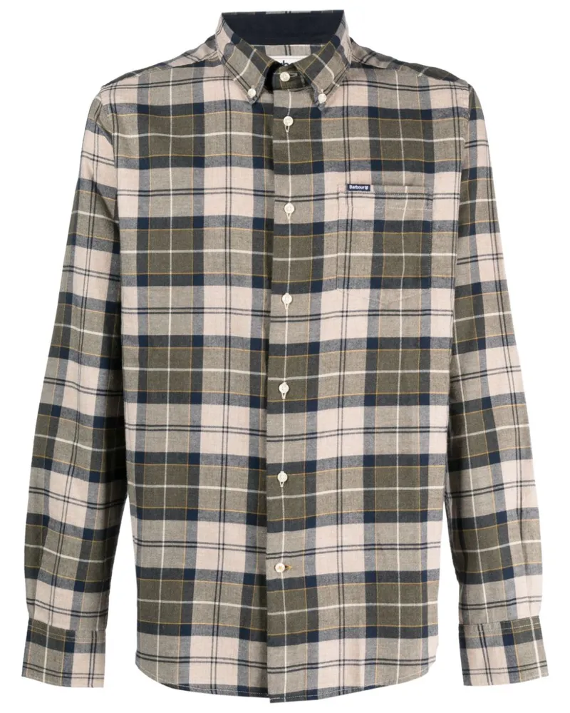 Barbour Kariertes Hemd mit Rosen - Grün Grün