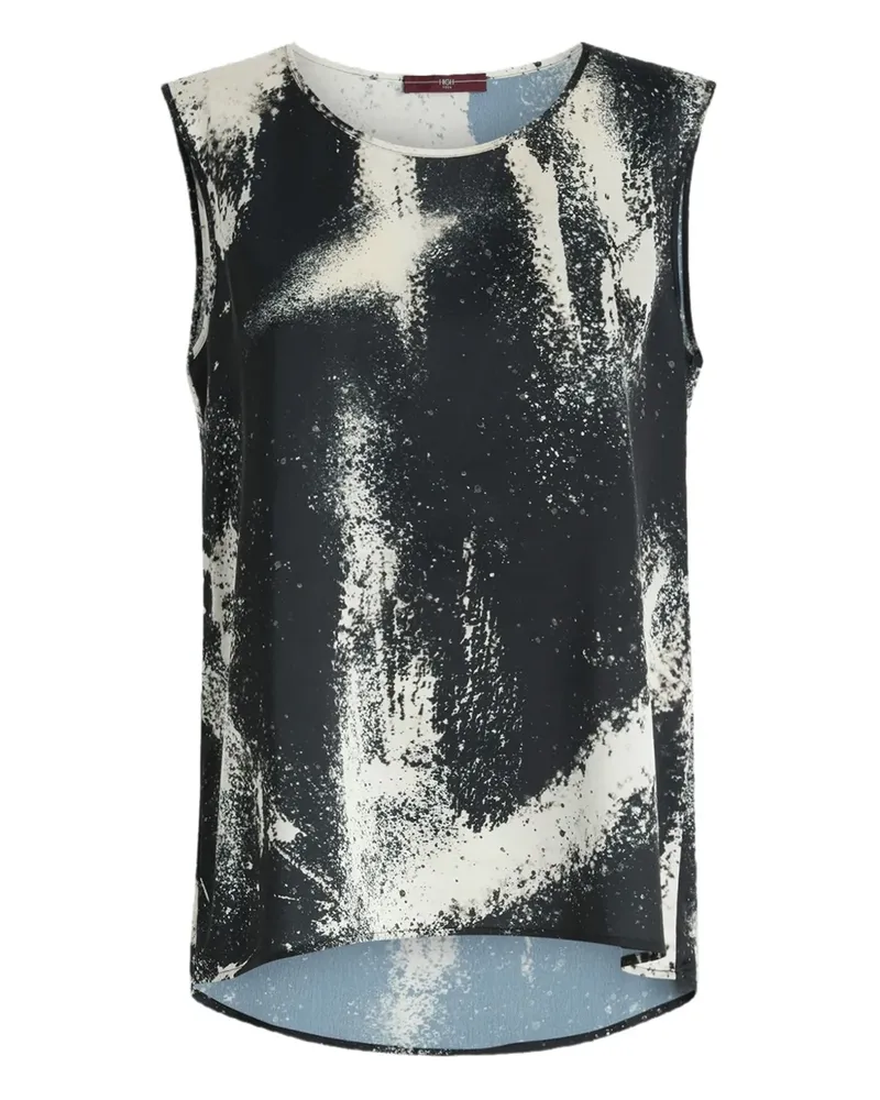 HIGH Cue Satinoberteil mit Spray-Effekt - Schwarz Schwarz