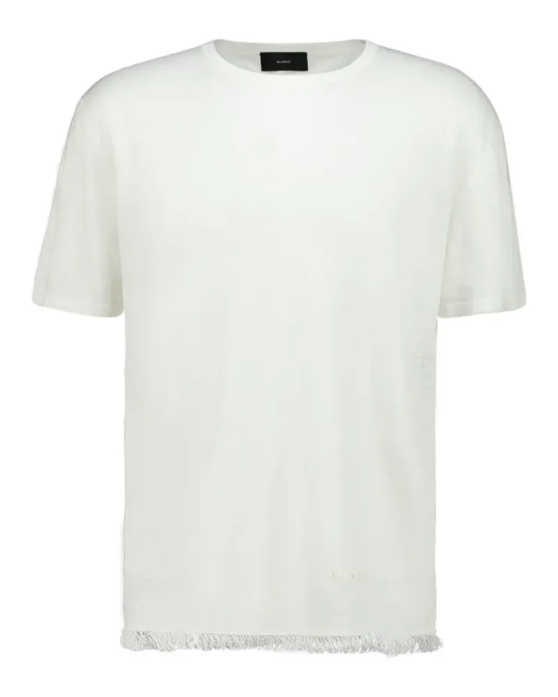 Alanui T-Shirt mit Fransensaum - Weiß Weiß