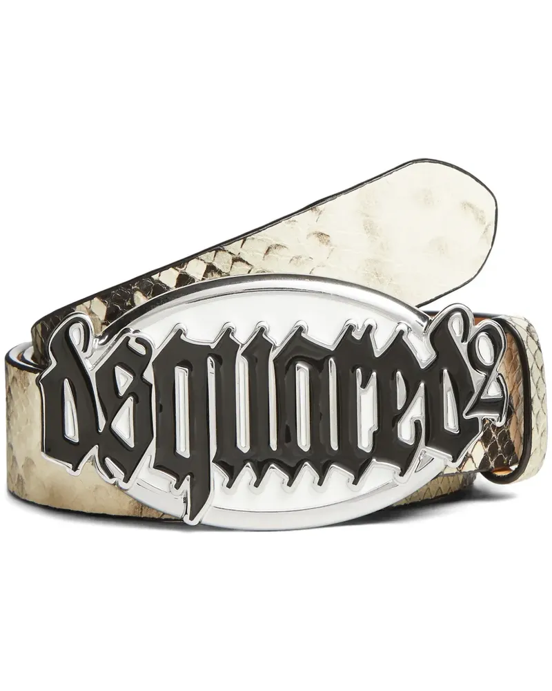 Dsquared2 Ledergürtel mit Logo-Schnalle - Weiß Weiß
