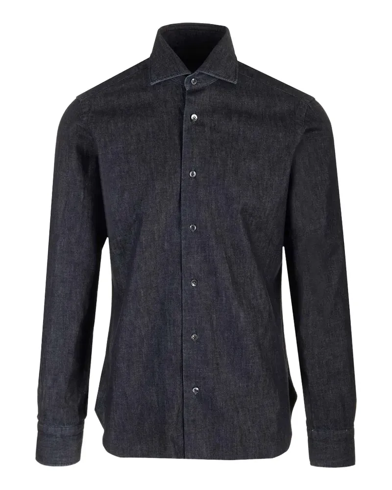 BARBA Klassisches Jeanshemd - Blau Blau