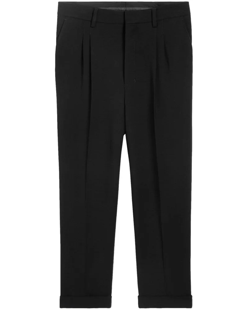 AMI Paris Tapered-Hose mit Bügelfalten - Schwarz Schwarz