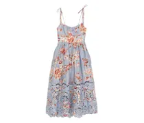 Awaken Picnic Midikleid mit Blumen-Print - Blau