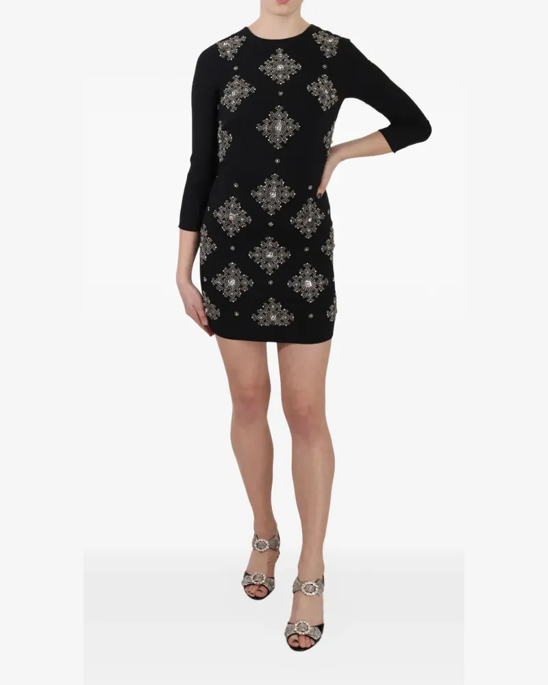 John Richmond Minikleid mit Kristallen - Schwarz Schwarz