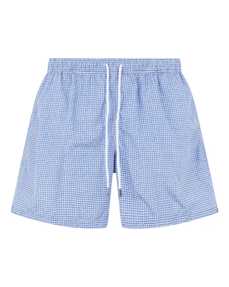 Fedeli geometric-print drawstring swim shorts - Blau Blau