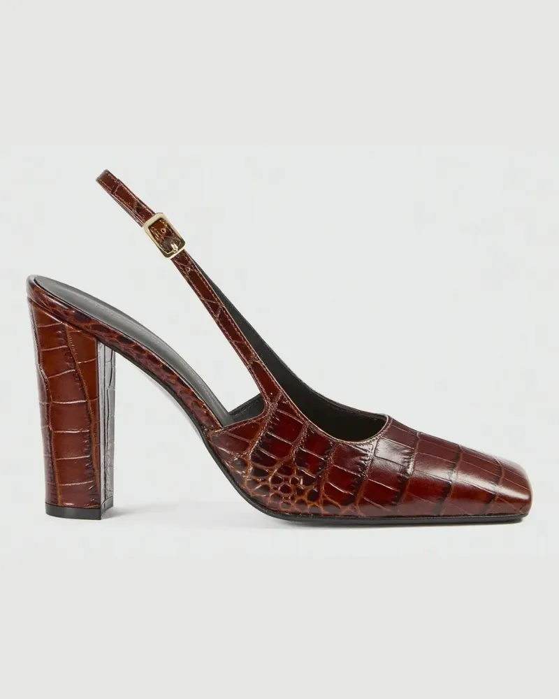 Liviana Conti Laisa leather slingback pumps - Braun Braun
