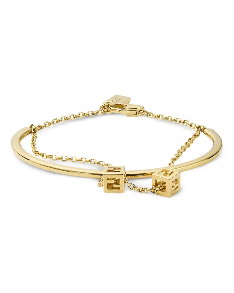 Fendi Faces Armband mit Würfelanhänger - Gold Gold