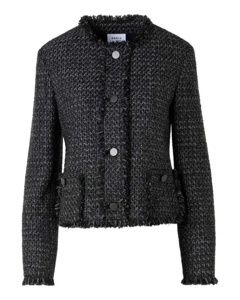 Akris frayed tweed jacket - Schwarz Schwarz