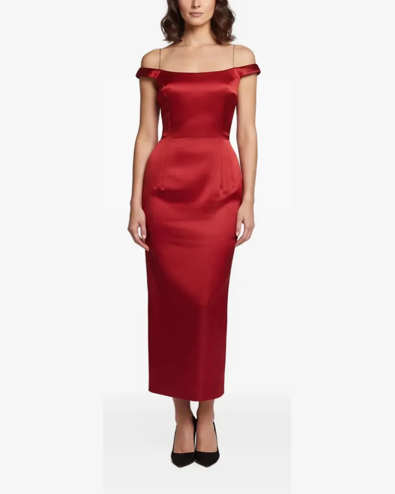Magda Butrym Schulterfreies Midikleid - Rot Rot