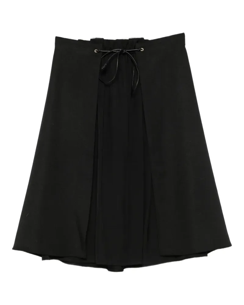 Moncler drawstring layered-detail midi skirt - Schwarz Schwarz
