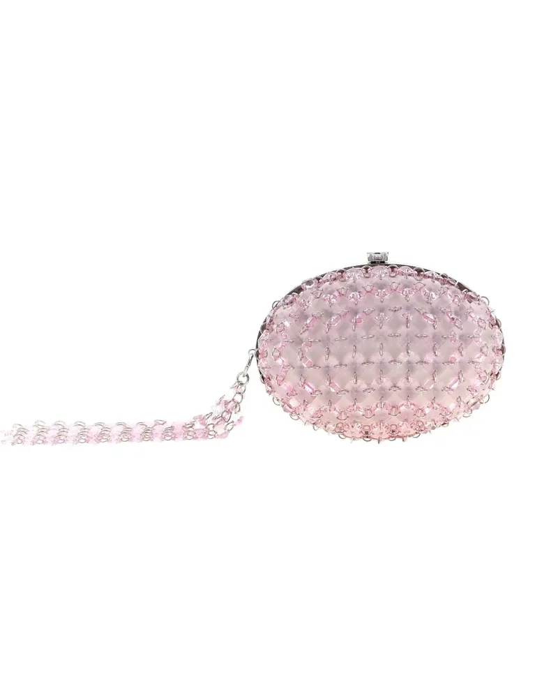 Self-Portrait crystal-chain clutch bag - Rosa Rosa