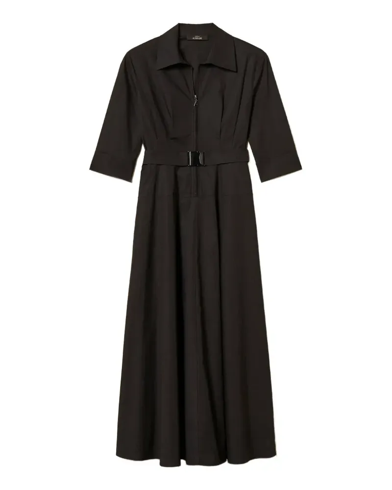 Twin-Set belted poplin midi dress - Schwarz Schwarz