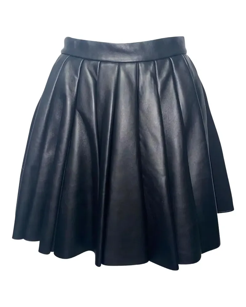 David Koma pleated leather mini skirt - Schwarz Schwarz