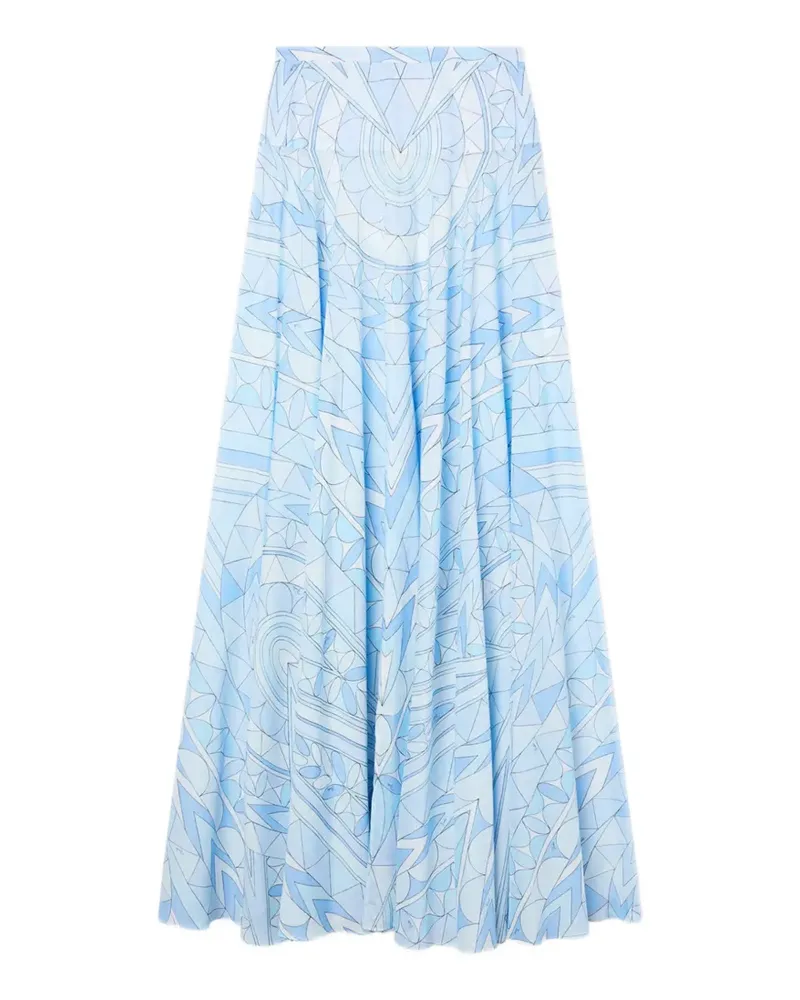 Emilio Pucci Manuba geometric-print strapless long skirt - Blau Blau