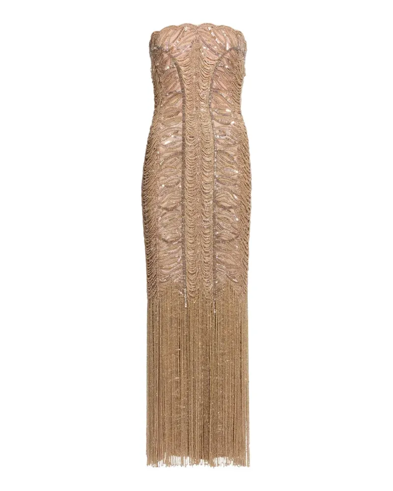 Elie Saab Besticktes Maxikleid - Gold Gold