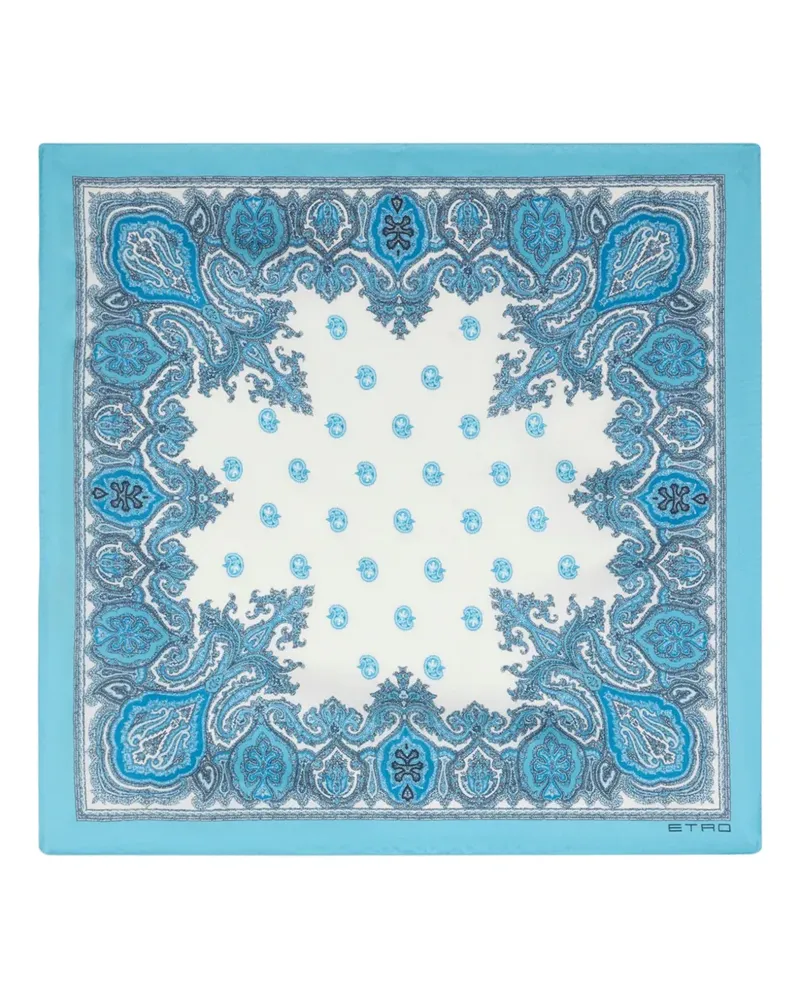 Etro Einstecktuch mit Paisley-Print - Blau Blau
