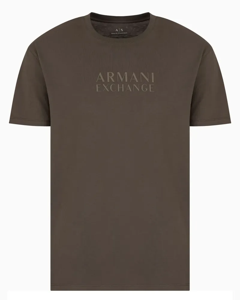 Armani Exchange T-Shirt mit Logo-Print - Braun Braun
