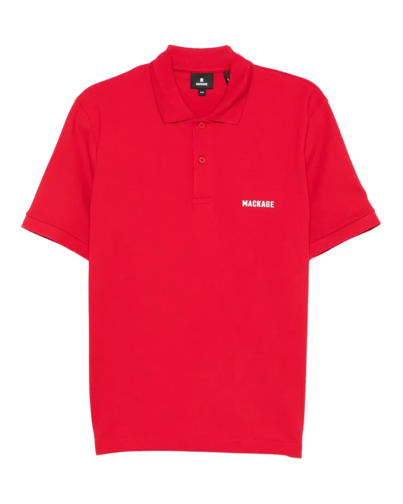 Mackage logo-print cotton polo shirt - Rot Rot