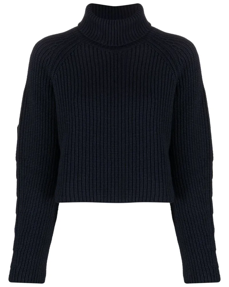 Société Anonyme Gerippter Rollkragenpullover Blau