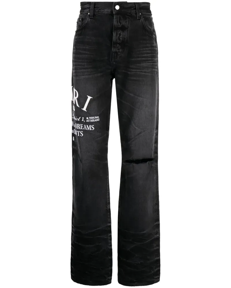 Amiri Arts District Straight-Leg-Jeans - Schwarz Schwarz