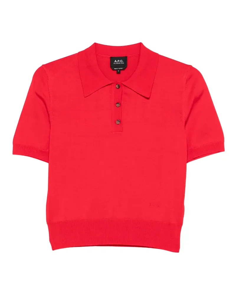 A.P.C. button short-sleeve polo shirt - Rot Rot