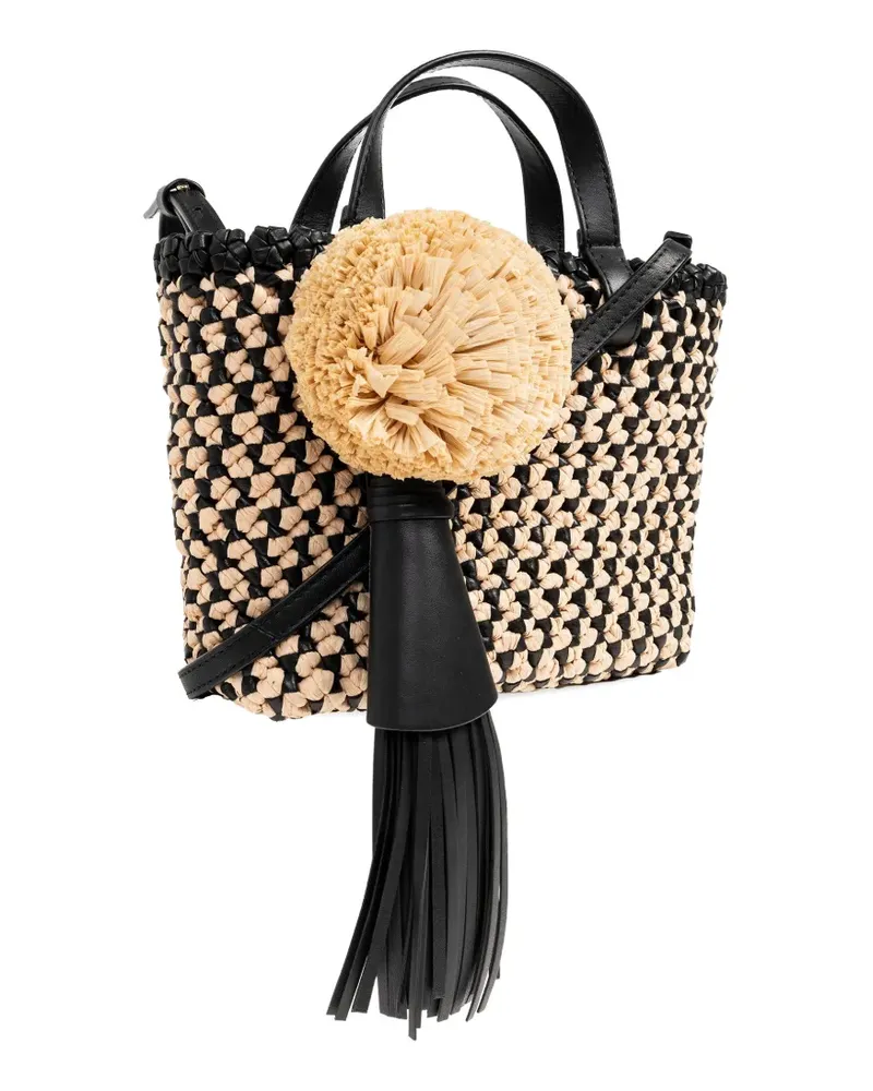 Ulla Johnson Gewebter Lali Tote Bag - Schwarz Schwarz